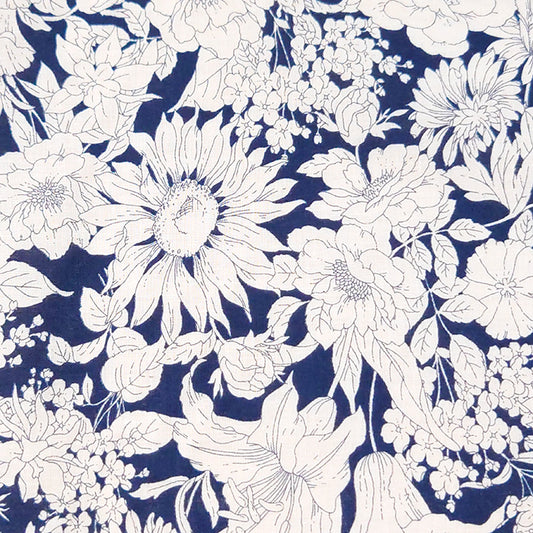 花柄 コスモス 線画 ローン 生地 布 綿100% 110cm幅