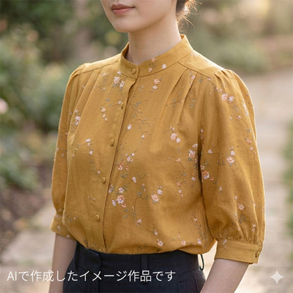 花柄 小花柄 上品 大人 綿麻シーチング 生地 綿85％ 麻15％ 110cm幅