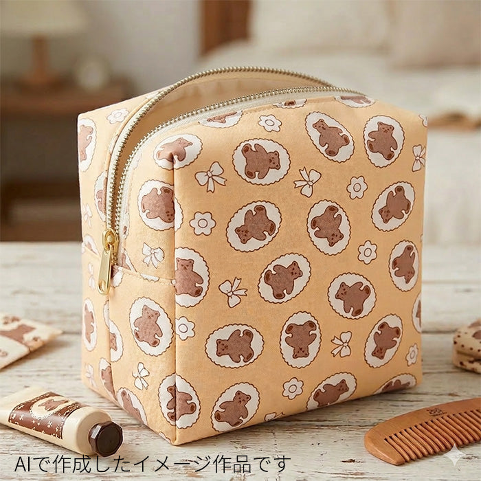 くま クッキー お菓子 リボン 花 オックス 生地 綿100% 110cm幅