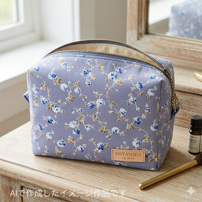 花柄 バラ 小柄 緑の茎 スケア 生地 綿 100％ 110cm幅