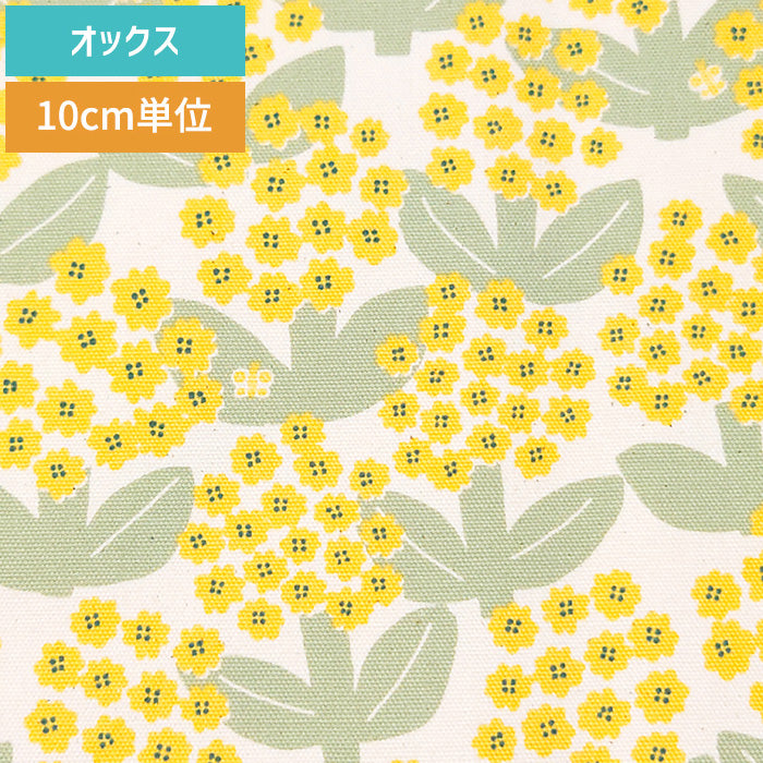 花柄 ミモザ オックス 生地 綿100％ 110cm幅