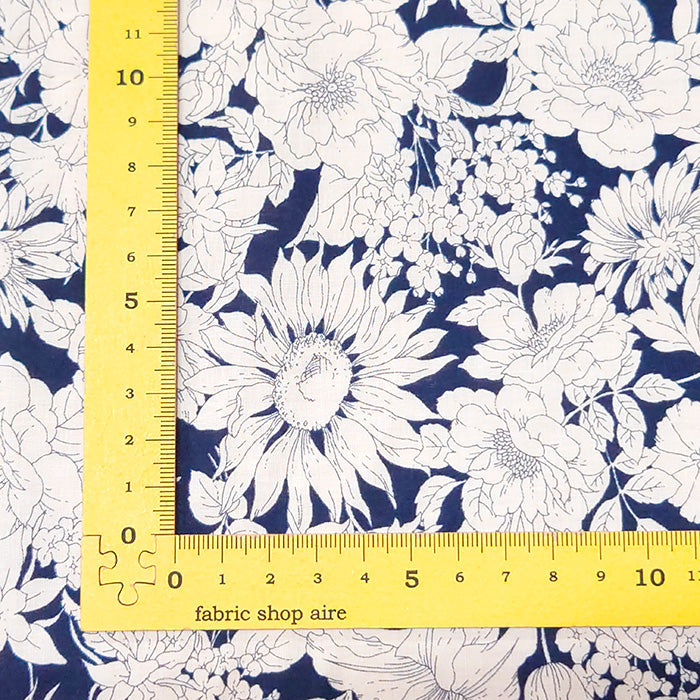 花柄 コスモス 線画 ローン 生地 布 綿100% 110cm幅