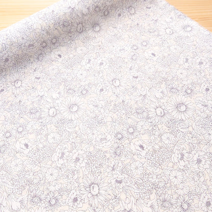 花柄 コスモス 線画 ローン 生地 布 綿100% 110cm幅