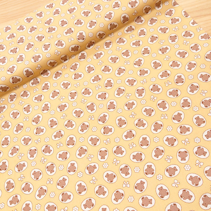 くま クッキー お菓子 リボン 花 オックス 生地 綿100% 110cm幅
