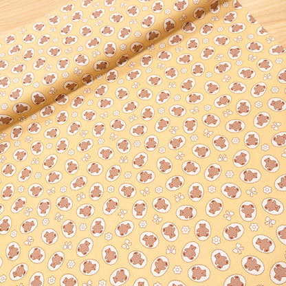 くま クッキー お菓子 リボン 花 オックス 生地 綿100% 110cm幅