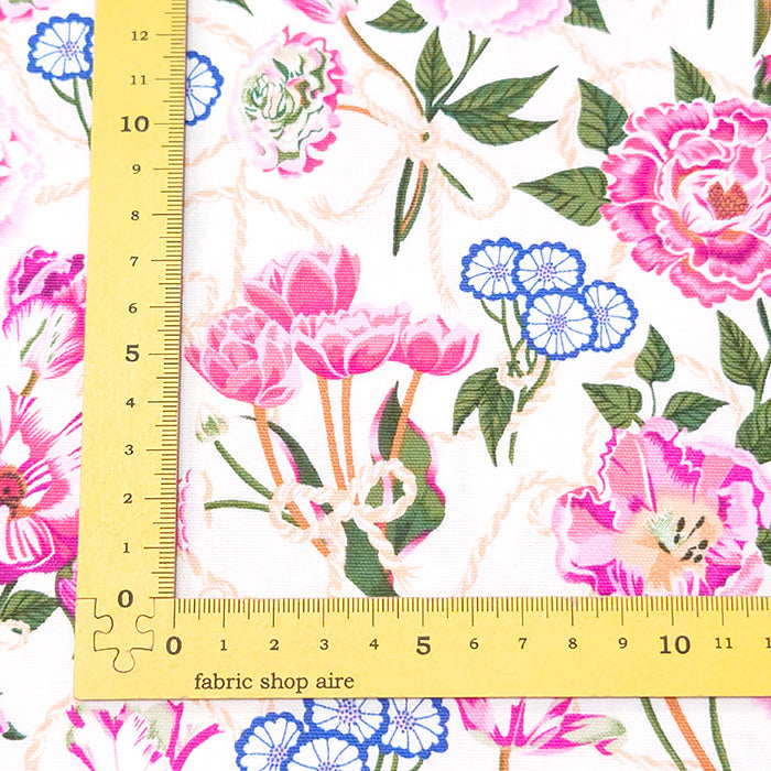 Cath Kidston キャスキッドソン Rope floral ローズ柄 オックス 生地 綿100％ 110cm幅