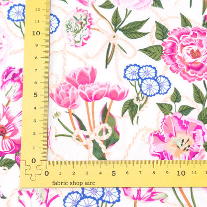 Cath Kidston キャスキッドソン Rope floral ローズ柄 オックス 生地 綿100％ 110cm幅