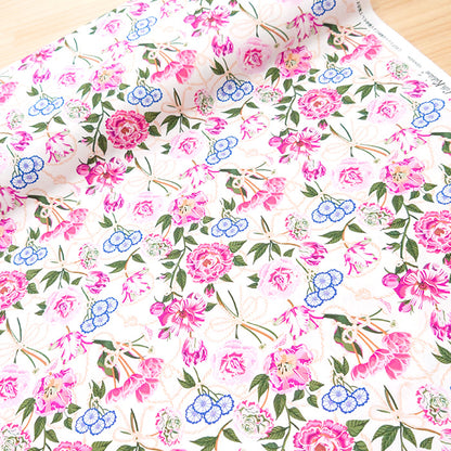 Cath Kidston キャスキッドソン Rope floral ローズ柄 オックス 生地 綿100％ 110cm幅