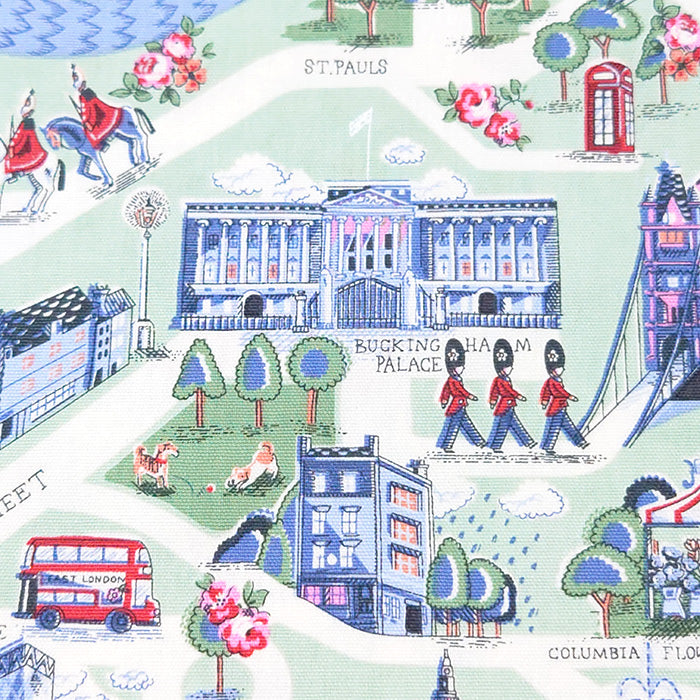 Cath Kidston キャスキッドソン London town ロンドンの街並み オックス 生地 綿100％ 110cm幅
