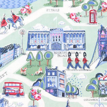 Cath Kidston キャスキッドソン London town ロンドンの街並み オックス 生地 綿100％ 110cm幅