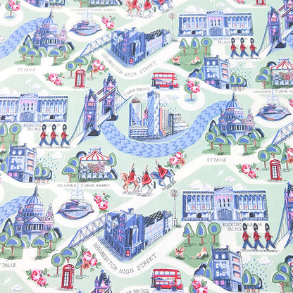 Cath Kidston キャスキッドソン London town ロンドンの街並み オックス 生地 綿100％ 110cm幅