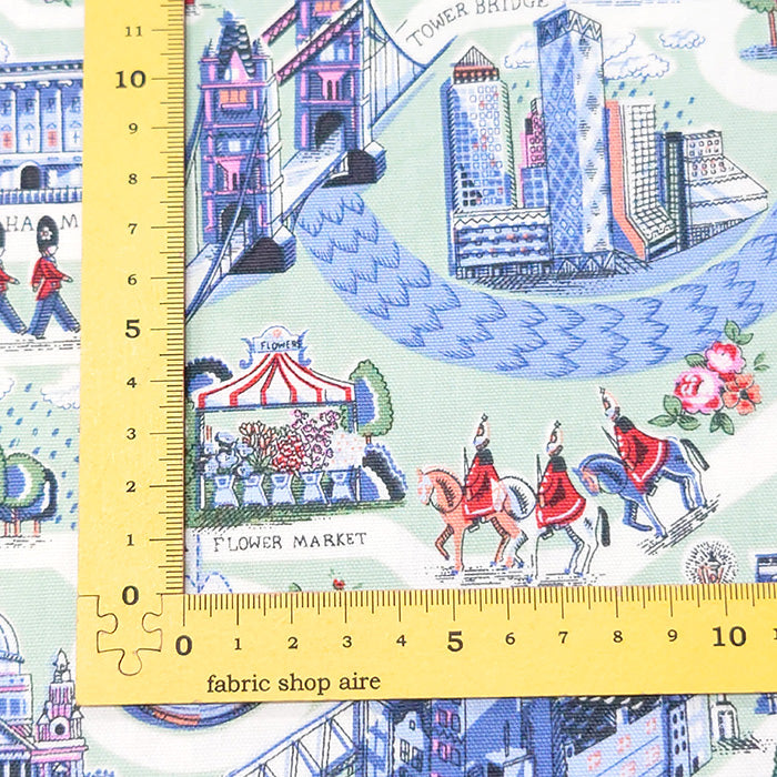 Cath Kidston キャスキッドソン London town ロンドンの街並み オックス 生地 綿100％ 110cm幅
