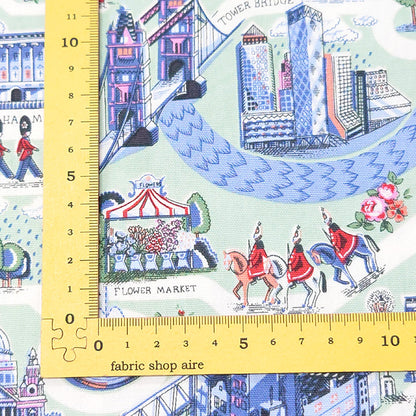 Cath Kidston キャスキッドソン London town ロンドンの街並み オックス 生地 綿100％ 110cm幅