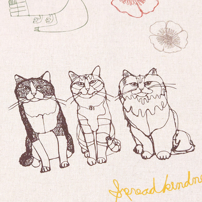 +HAyU fabric ハユ cat trio キャンバス 生地 綿80％ 麻20％ 110cm幅
