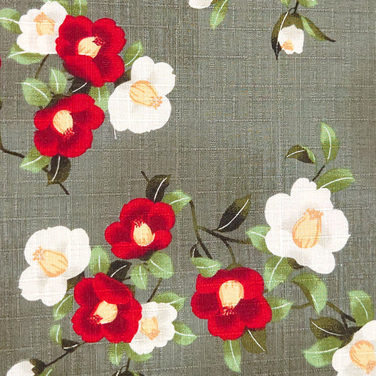 花柄 椿 サザンクロス 上品 和柄 生地 綿100％ 110cm幅