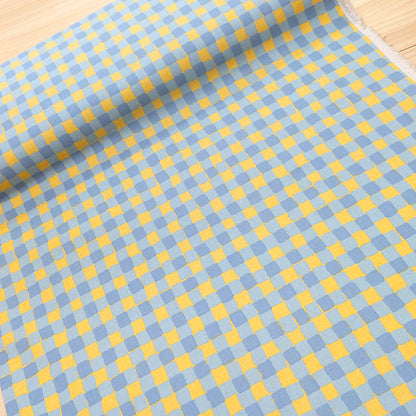 チェック柄 格子 キャンバス 生地 綿80％ 麻20％ 110cm幅