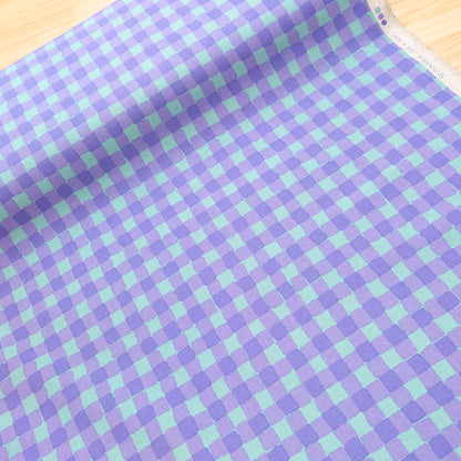 チェック柄 格子 キャンバス 生地 綿80％ 麻20％ 110cm幅