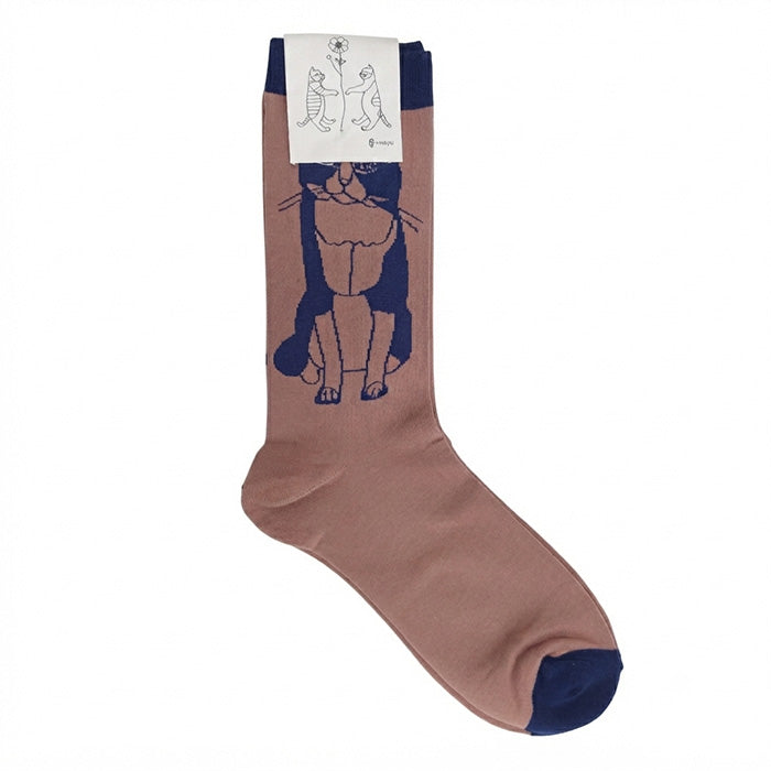 +HAyU fabric ハユ socks D:ハチワレNVY