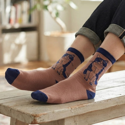 +HAyU fabric ハユ socks D:ハチワレNVY