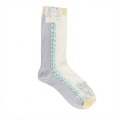 +HAyU fabric ハユ socks A:ネコWHT