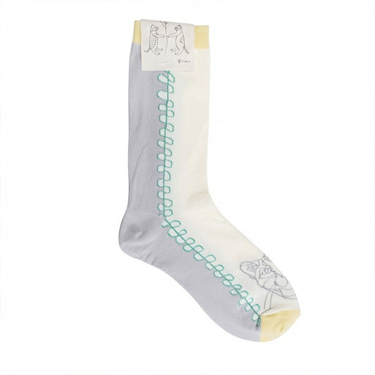 +HAyU fabric ハユ socks A:ネコWHT