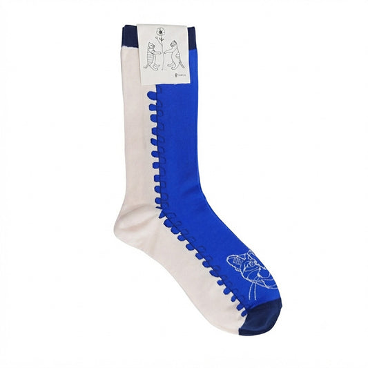 +HAyU fabric ハユ socks B:ネコBLU