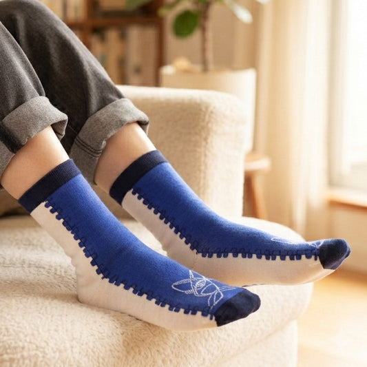 +HAyU fabric ハユ socks B:ネコBLU