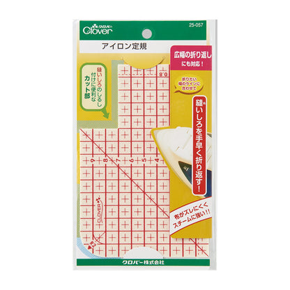 【 Clover 】 アイロン定規 耐熱 スチーム対応 メモリ付 ポケット丸み 折り返し