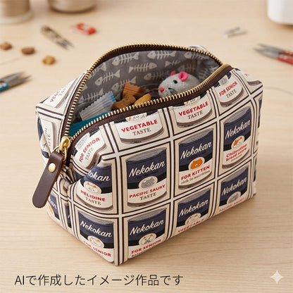 猫 缶詰 おしゃれ キャンバス 生地 綿100% 110cm幅