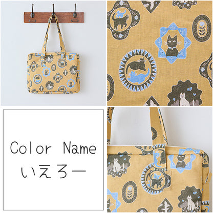【 杉本さなえ 】 Cat Days  猫柄 花柄 綿麻シーチング 生地 綿85％ 麻15％ 110cm幅