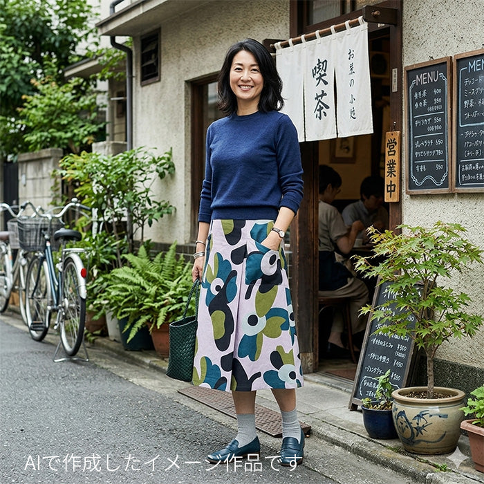 花柄 大柄 おしゃれ エアータンブラー加工 綿サテン 生地  綿100% 110cm幅
