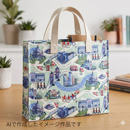 Cath Kidston キャスキッドソン London town ロンドンの街並み オックス 生地 綿100％ 110cm幅