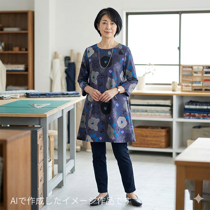 花柄 北欧 大柄 バニラン 生地 綿100％ 110cm幅