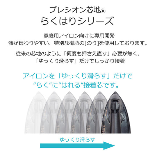 接着芯 接着布芯 片面接着 100cm幅～122cm幅 プレシオン らくはり 3タイプ