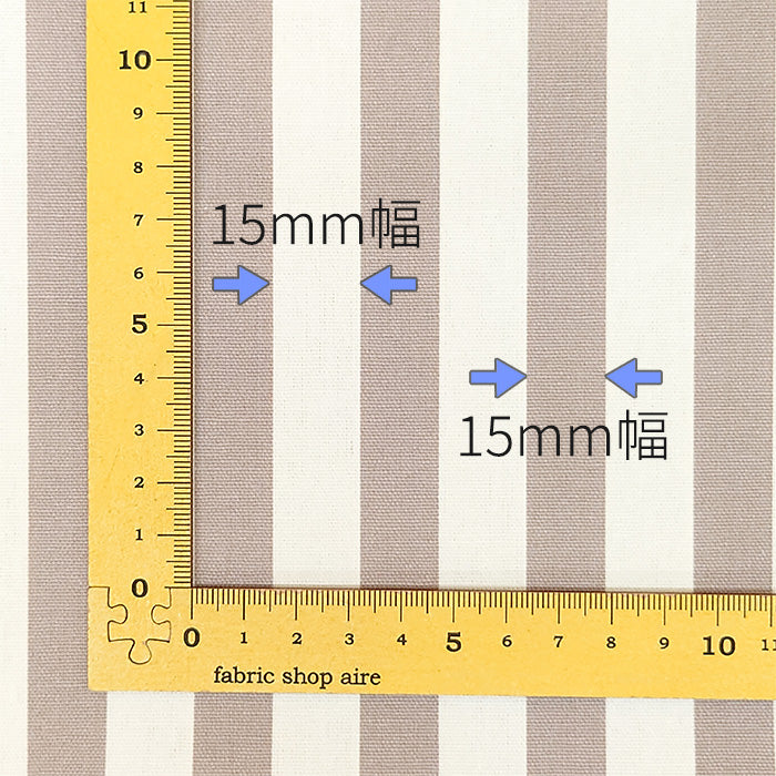 ストライプ 15mm オックス 全7色 綿100％ 生地幅110cm