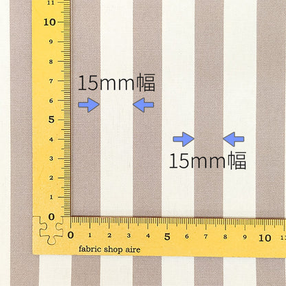 ストライプ 15mm オックス 全7色 綿100％ 生地幅110cm